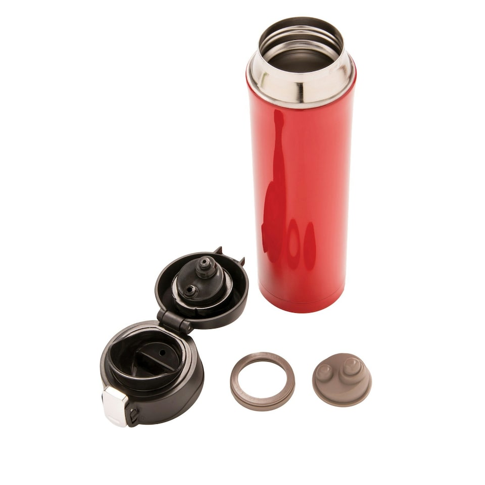 image 1 of XD Collection Lockable Recycled Stainless Steel Vacuum Insulated Flask - Red - One Size