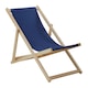 image 2 of Essentials by Premier Blue Deck Chair, Water-resistant Small Outdoor Deck Chair, Built Last Lawn Chair, Foldable Wooden Deck Chair