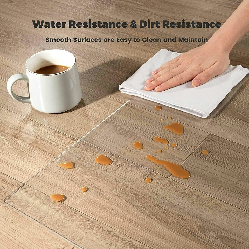 image 1 of Clear Chair Mat for Hard Floors, 90x120cm Rectangular, High Impact Strength, Non-Slip, Non-Recycling Material Clear