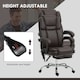 image 5 of Vinsetto Massage Office Chair, PU Leather High Back Recliner, Dark Brown
