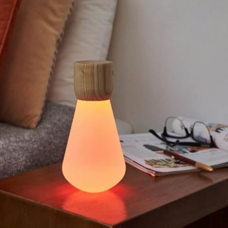 image 1 of Gingko Mini Pentagon Desk Bulb Light in Natural Wood N/A | White Ash
