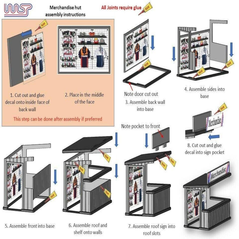 image 1 of Slot Car Track Scenery Merchandise Hut Black 1:32 Scale Wasp