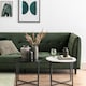 image 4 of Cross Round Metal Side Table with Smoked Glass Top