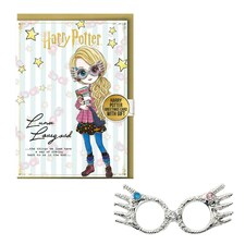 Harry Potter Luna Lovegood Birthday Card & Badge - Gold/White/Light Pink - One Size