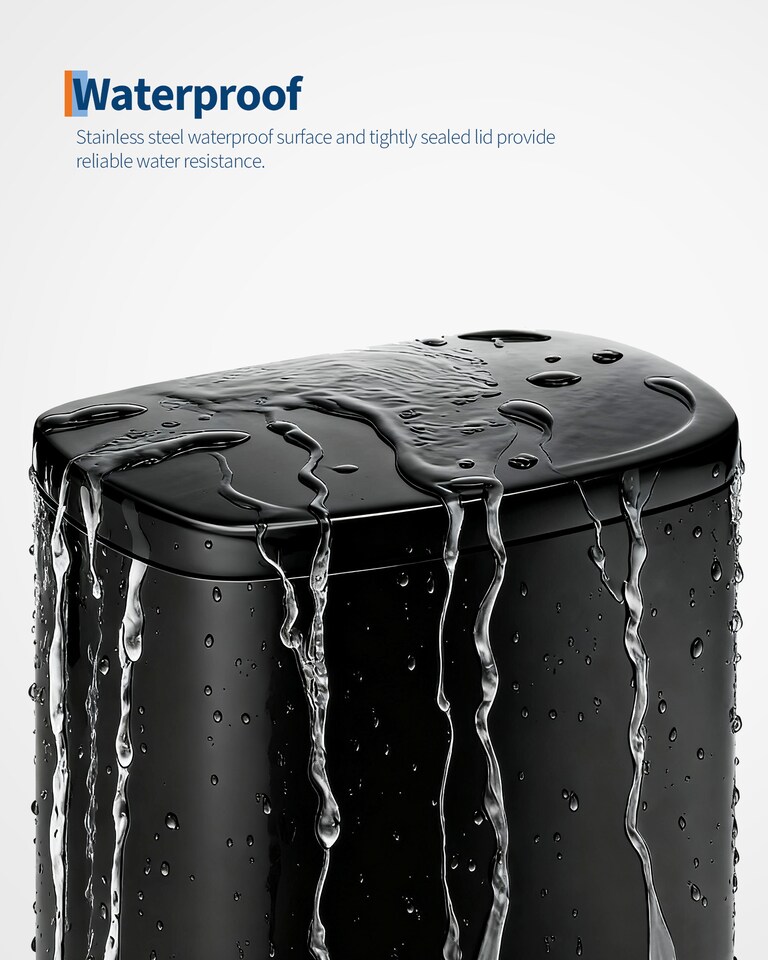 image 1 of London Boutique 50L Pedal Bin Kitchen Trash Can with Soft-Close Lid & Removable Inner Bucket - Black