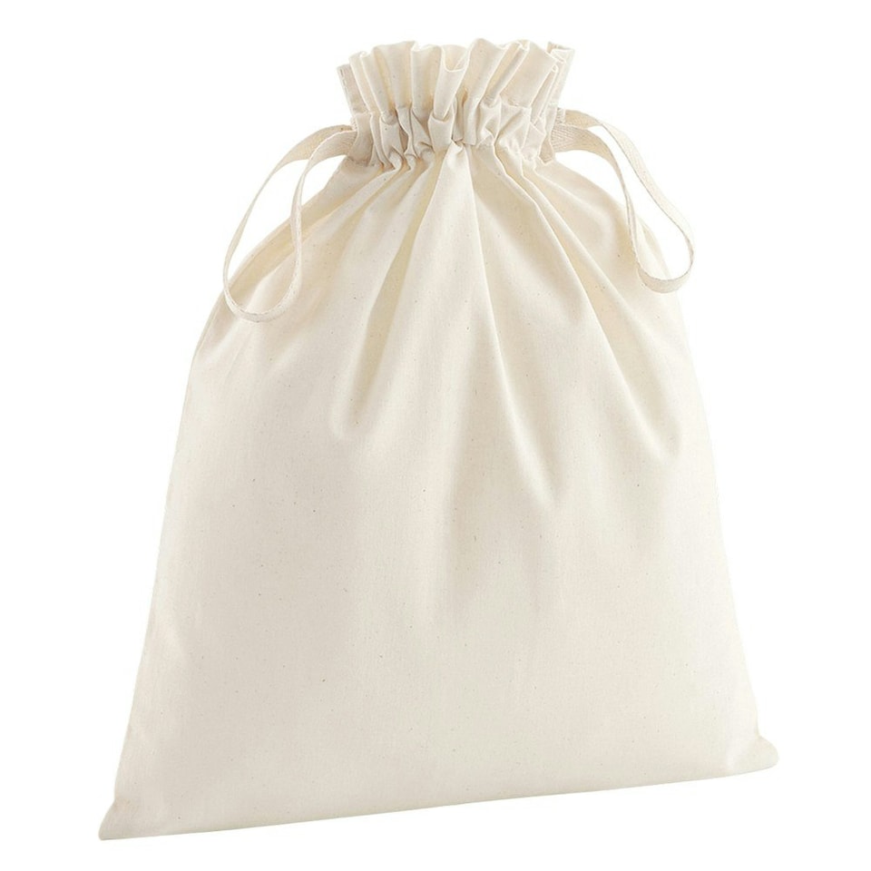 Westford Mill Organic Cotton Drawstring Bag - Natural - L Cream | L