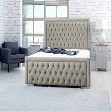 Piera Plush Single Bed Frame - Grey