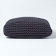 image 1 of Homescapes Black Square Cotton Knitted Pouffe Floor Cushion | Black | 70 x 20 cm