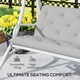 image 4 of Outsunny 3 Seater Garden Bench Cushion Outdoor Seat Pad w/ Ties Light Grey 