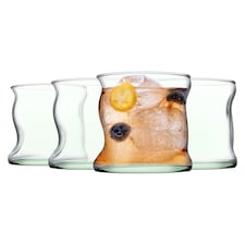Pasabache Aware Amorf Recycled Glass Tumblers - 340ml - Green - Pack of 4 | Green | Green