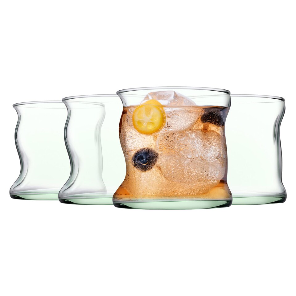 image 1 of Pasabache Aware Amorf Recycled Glass Tumblers - 340ml - Green - Pack of 4 | Green | Green