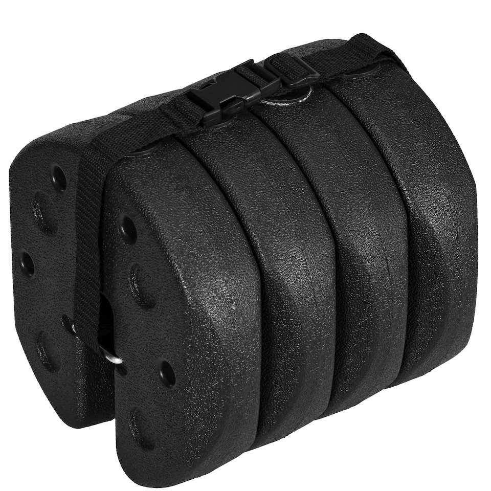 image 1 of Outsunny Gazebo Weights Set of 4, Total 12KG Weights for Gazebo Legs with Reinforce Pins and Carry Belt, for Gazebos Shelters Marquees Tents