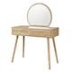 image 1 of Dressing Table With Circular Mirror 2 Rattan Front Drawers Bedroom Vanity Table