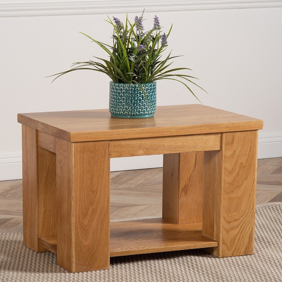 image 1 of Dakota Solid Oak Lamp Table for Living Room