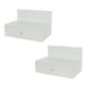 image 1 of Pair of Kelly Wall-Mounted Bedside Cabinets with Drawer - Modern Floating Bedside Tables | White | White | One Size | 2