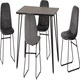 image 1 of Marlow Dining Set with Lukas Chairs Black | Black Marble/Grey