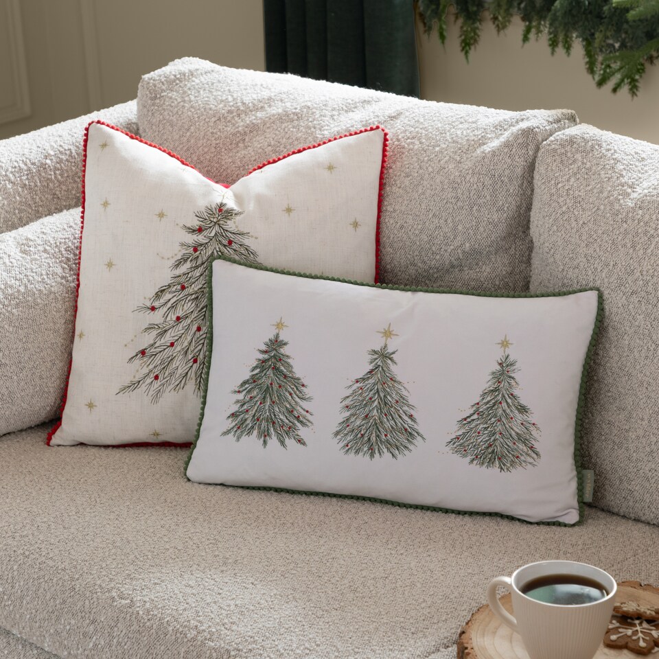 image 1 of Wylder  Twinkling Tree Embroidered Cushion