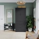 image 3 of 2 Door 3 Drawer Wardrobe with Hanging Rail - Modern Bedroom Storage Furniture | Black | Black with Black Doors | 1