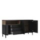 image 4 of Roomers Sideboard 3 Drawers 3 Doors in Black and Walnut