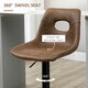 image 5 of HOMCOM Retro Bar Stools Set of 2 Adjustable Height Swivel Leather-Like Brown