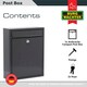 image 3 of Burg-Wachter Anthracite Compact Wall Mounted Galvanised Steel Post Box - 26x33x9cm | Black | Anthracite