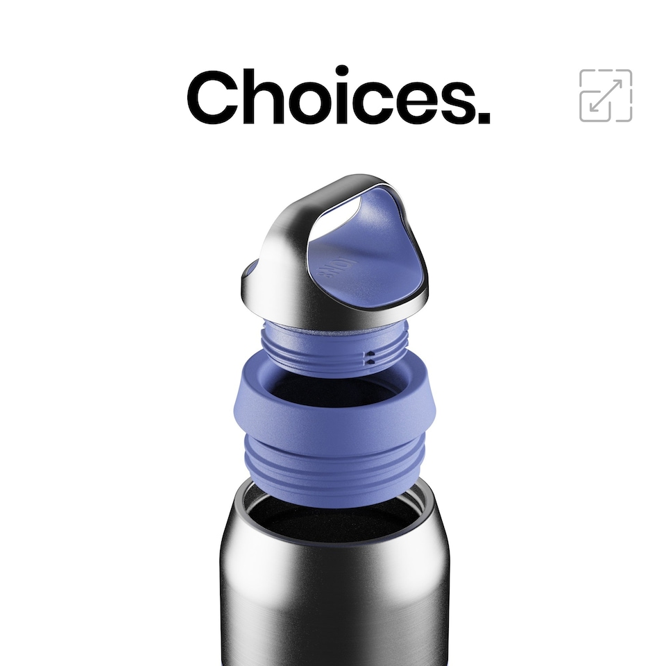 image 1 of ION8 ROAM Insulated Steel Water Bottle, Rubberised, 655ml / 22oz