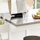 image 8 of SoBuy Extendable Kitchen Island on Wheels with Stainless Steel Worktop, White, 51.2x18.1/28.0x35.8 inches, 27.3 kg - FKW41-ST