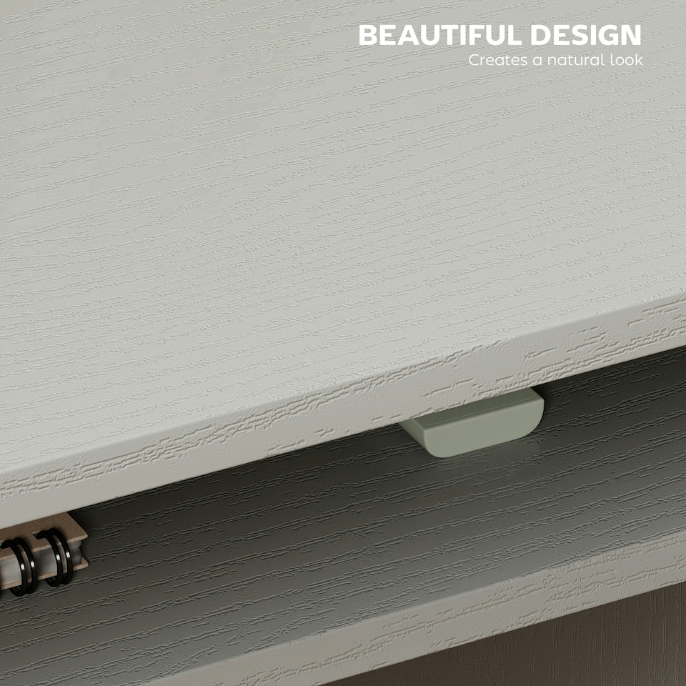 image 1 of HOMCOM Computer Desk Writing Table Study Workstation Storage Grey
