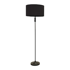 ValueLights Maggie Black Candlestick Floor Lamp Black Shade | Black