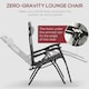 image 3 of Outsunny Garden Recliner Chairs Set of 2, Outdoor Foldable Zero Gravity Chairs Set with Footstool and Detachable Headrest, Grey