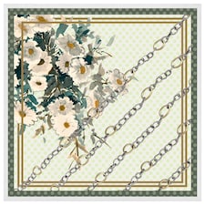 Flowers & chain links (Picture Frame) White | M