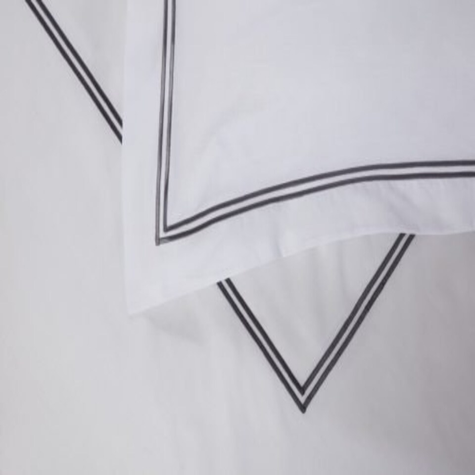 image 1 of Carlton Embroidered Duvet Set King Bed Graphite