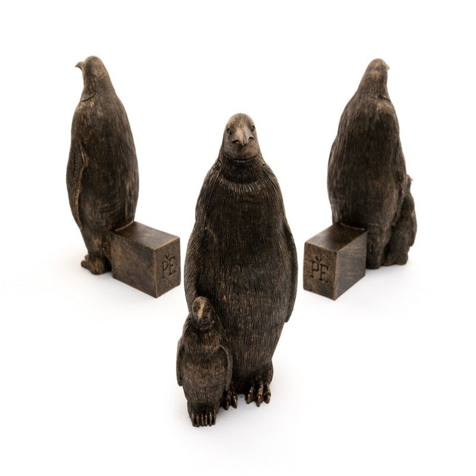 image 1 of Emperor Penguin Plant Pot Feet - Set of 3 - L9.3 x W6 x H11.2 cm Brown