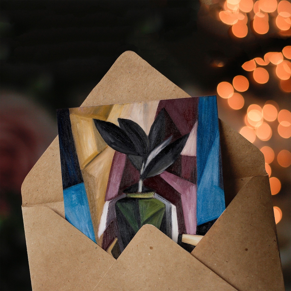 image 1 of Marsden Hartley Art Card Rubber Plant Abstract Painting