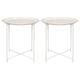 image 1 of Harbour Housewares Round Steel Tray Tables - Matt White - Pack of 2 | White | Matt White