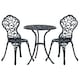 image 1 of Outsunny Aluminium Bistro Set Garden Coffee Table Chair Outdoor Dining