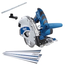 Scheppach PL55 Plunge Saw, 1200W, 160mm Blade, 55mm Cutting Depth, 1.4m Guide Rails