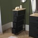image 2 of OHS Brooklyn 4 Narrow Drawer Home Storage Fabric Display Cabinet - Black Black