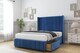 image 3 of Sloomy Hargrave Navy Plush Divan Bed With Mattress No Drawers With 54" Wingback Headboard & 12" Matching Footboard 3' Single | Blue | Navy | Single | 1