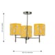 image 5 of Brea - Antique Brass 3 Light Fitting with Ochre Fern Shades Bronze | Yellow