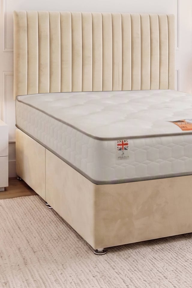 image 1 of Emily Plush Velvet Divan Bed Set with Princess Mattress and Headboard