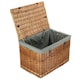 image 6 of 60cm Double Steamed Wicker Chest Picnic Basket with Lining Black | Black | One Size
