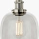 image 5 of Grey Glass Pendant Ceiling Light with Antique Silver Metal Chain Pendant | Grey | Grey | 1