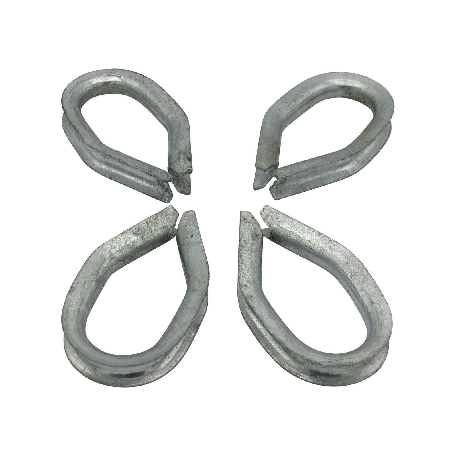 X4 8MM Galvanised Reeving Thimble - Eyelet Wire Rope Galvanised Finish