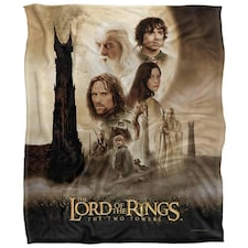 Lord Of The Rings Two Towers Movie Poster Blanket - Multicoloured - One Size