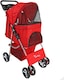 image 1 of Pet Stroller Dog Cat Puppy Pram Pushchair Travel Cart Jogging Buggy Carrier (Red)