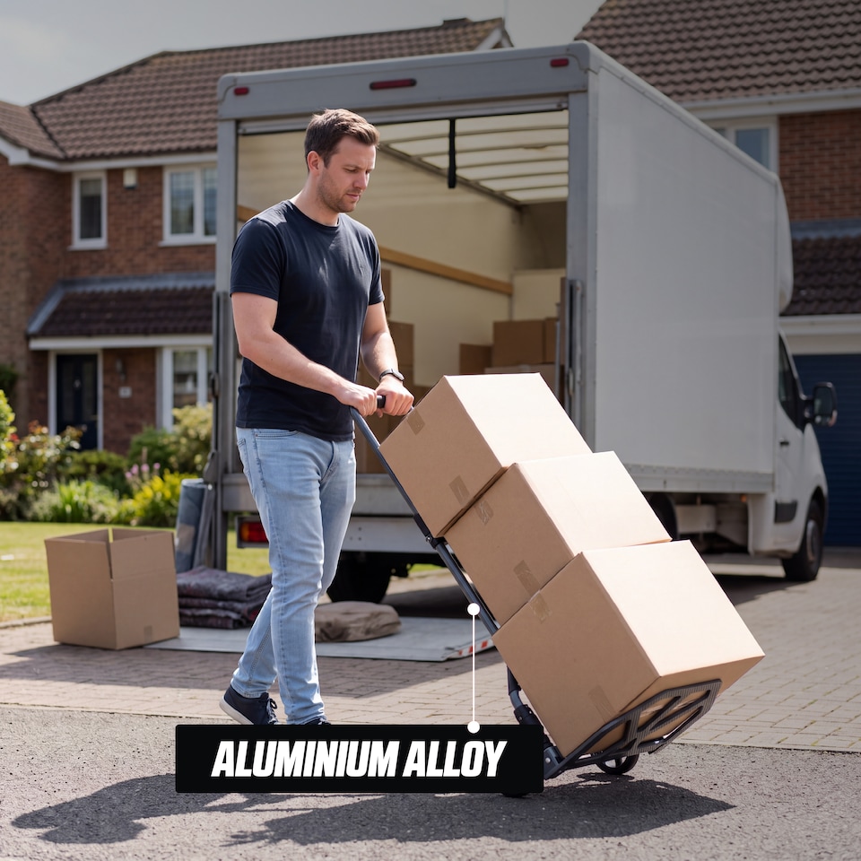 image 1 of MoverX 85kg Folding Aluminium Sack Truck / Hand Truck Trolley, Lightweight Telescopic