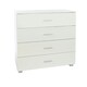 image 4 of Lido 4 Drawer White Gloss Chest of Drawers - White High Gloss Bedroom Storage with Matte Silver Handles | White | White | 1