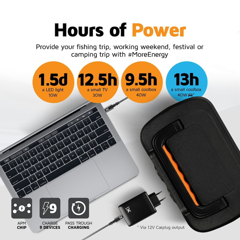image 1 of Xtorm Portable Power Station 500W UK Black Orange