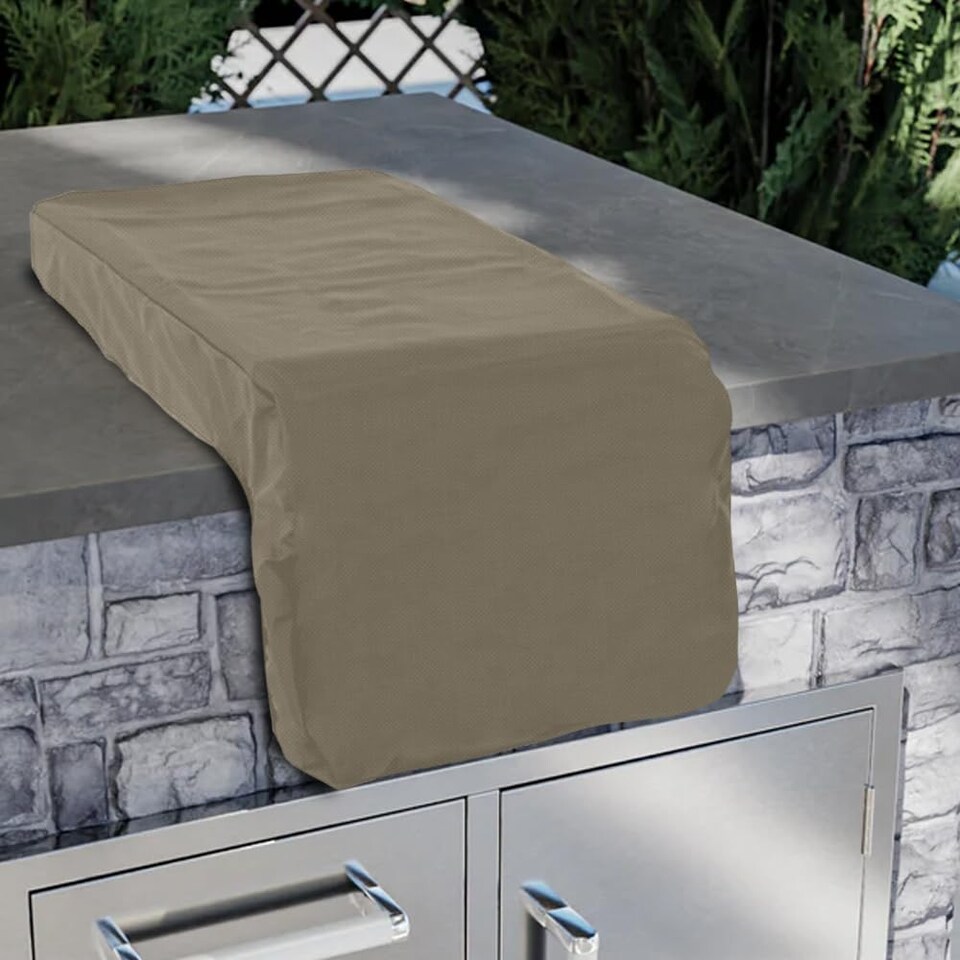 image 1 of Covers&All Built-in Grill Side Burner Cover, Waterproof UV & Weather Resistant BBQ Grill Protector, 14 in W x 24 in D x 12 in H, Beige